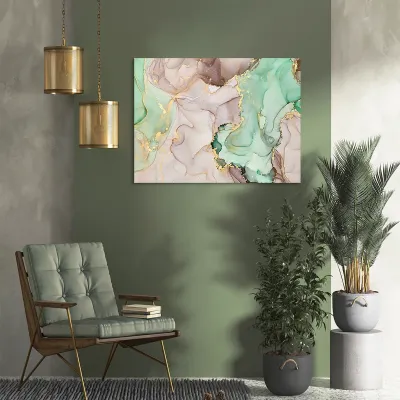 Tablou canvas pink green gold — miniatura 2
