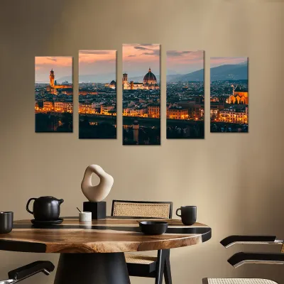 Tablou cu 5 piese Florence, Italy 2 buc 30x60cm, 2buc 30x70cm, 1 buc 30x80cm