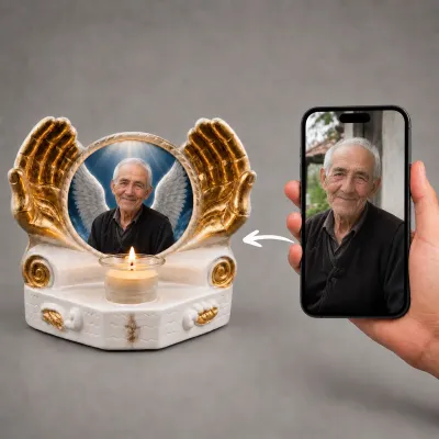 Candelă memoriala aripi de ingeri — miniatura 4