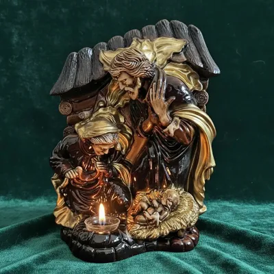 Candela mare Nasterea Domnului 40x30cm (maro) — miniatura 2