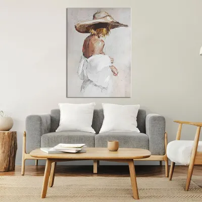 Tablou canvas femeie misterioasa cu palarie — miniatura 2