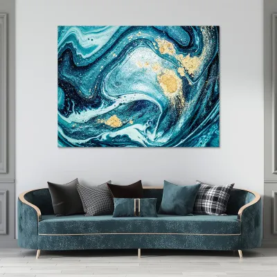 Tablou canvas gold and blue — miniatura 2