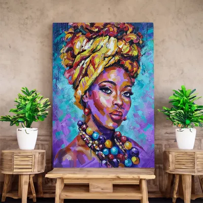 Tablou canvas femeie africana Kehinde Girl — miniatura 2
