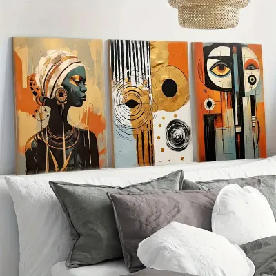 Set 3 tablouri 40x60cm inspiratie africana boho, cadou, dormitor, birou, camera de zi