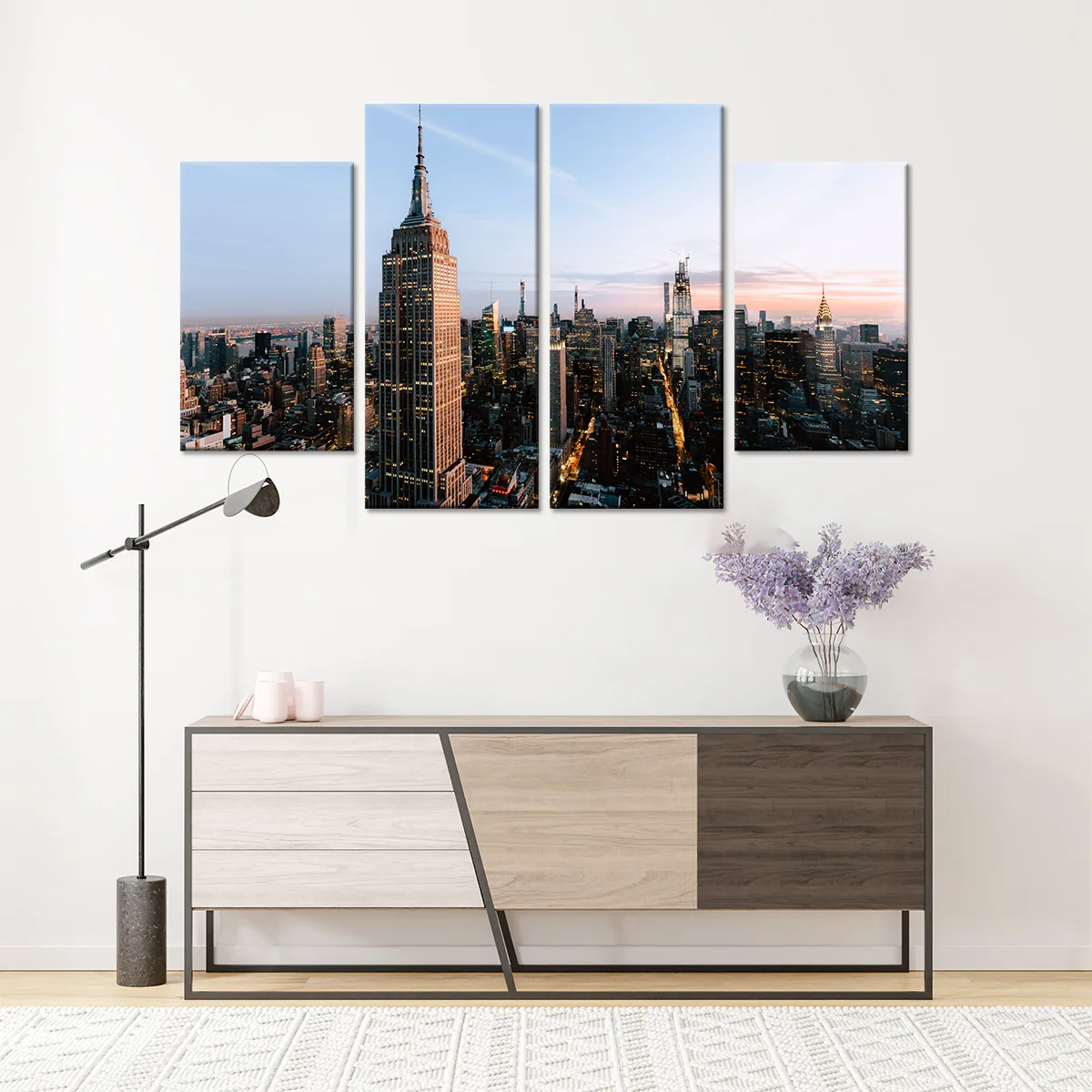 Tablou cu 4 piese New York - 2 buc 30x50cm, 2 buc 30x70cm — imaginea 3