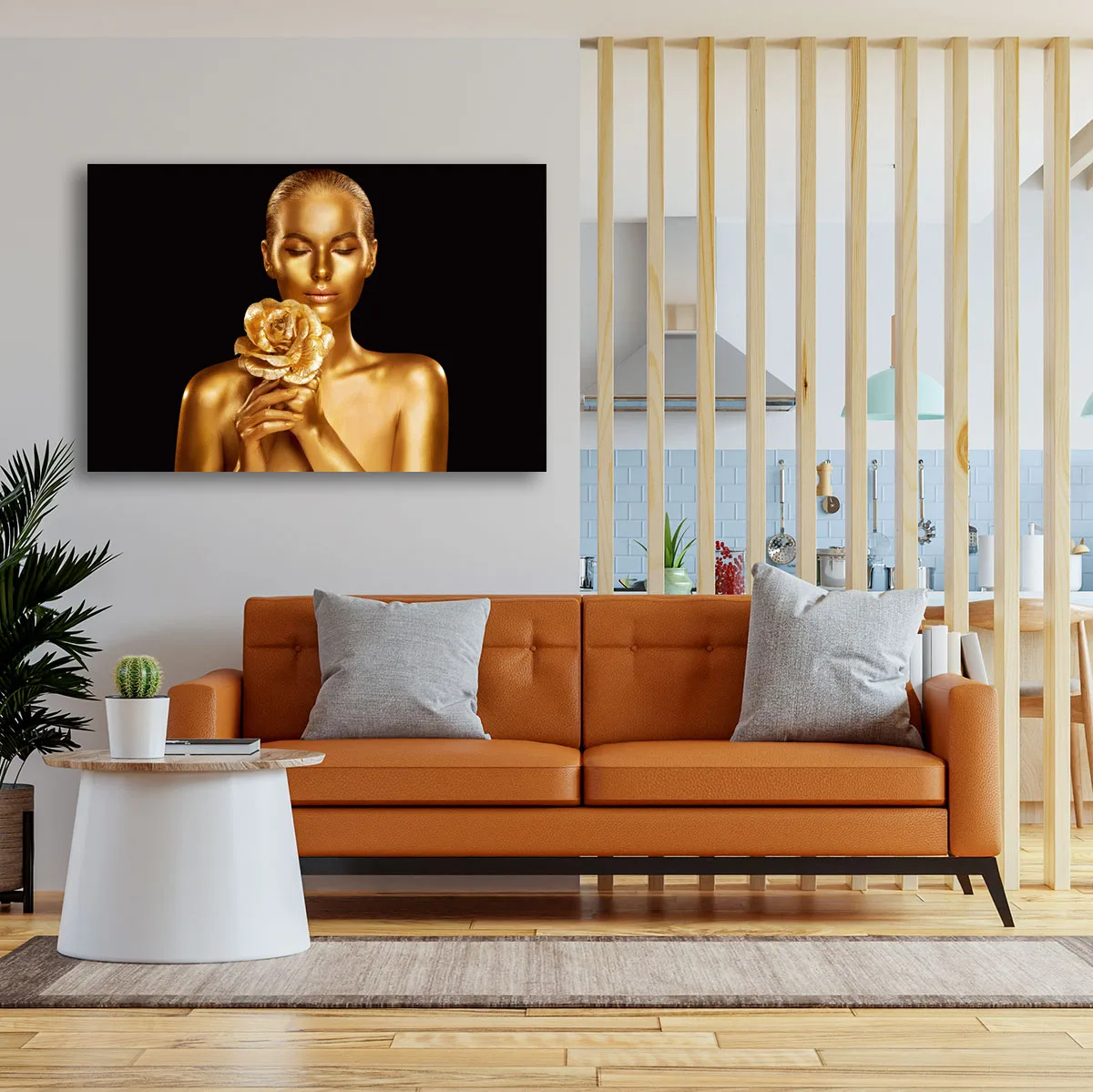 Tablou canvas pe panza femeie africana Golden Rose — imaginea 3
