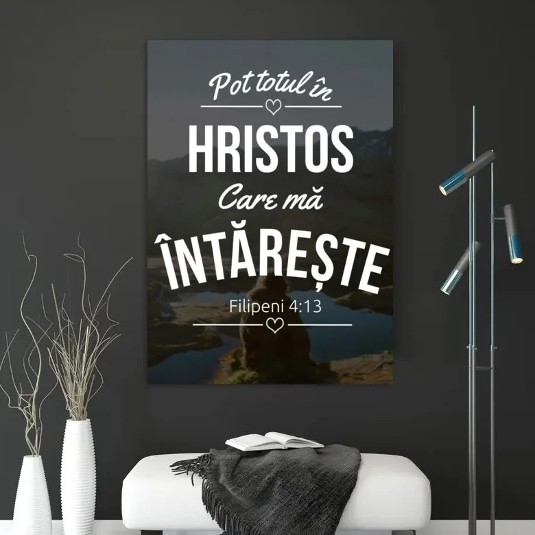 Tablou Canvas Versete biblice - Pot totul in Hristos — imaginea 2