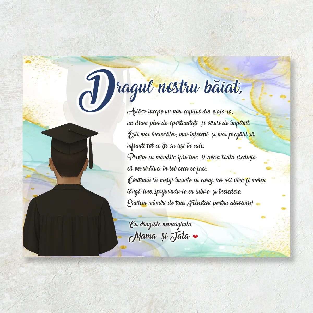 Tablou personalizat pentru absolvirea fiului tău