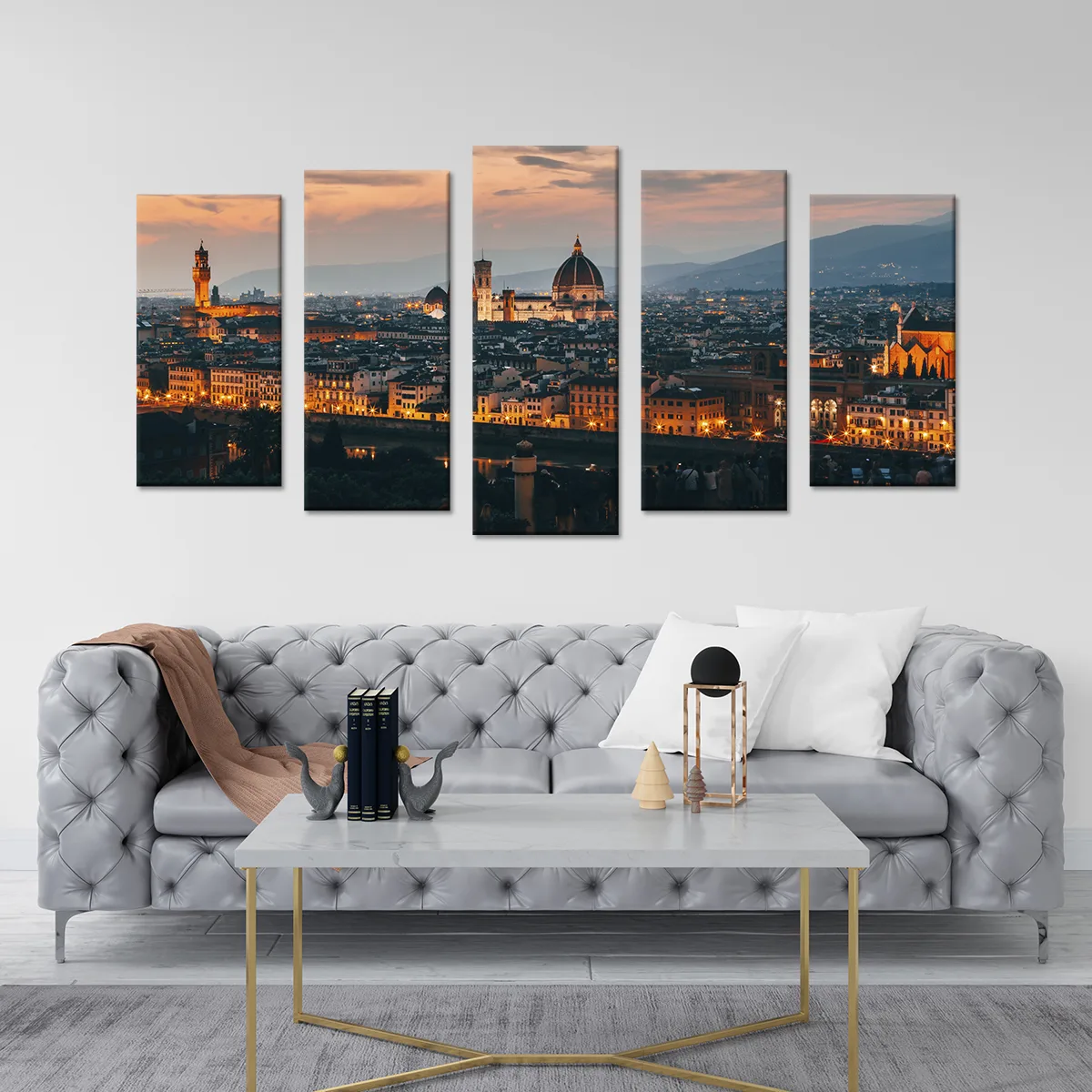 Tablou cu 5 piese Florence, Italy 2 buc 30x60cm, 2buc 30x70cm, 1 buc 30x80cm — imaginea 3