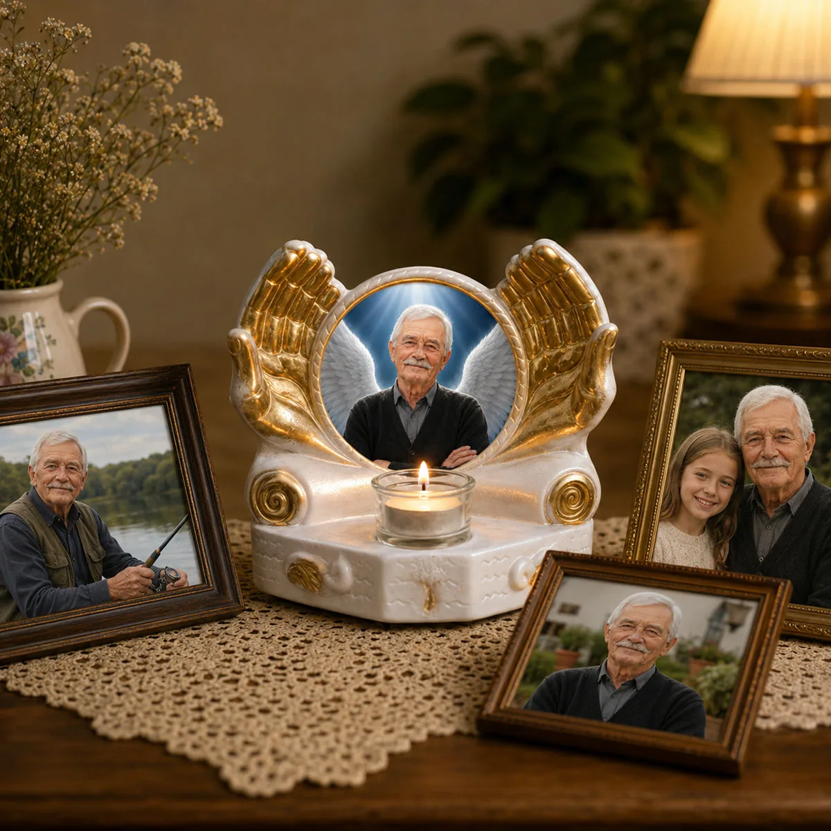 Candelă memoriala aripi de ingeri — imaginea 3