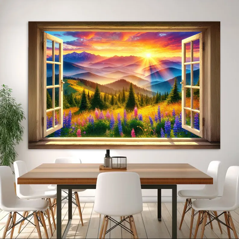 Tablou canvas Fereastra de la munte — imaginea 3