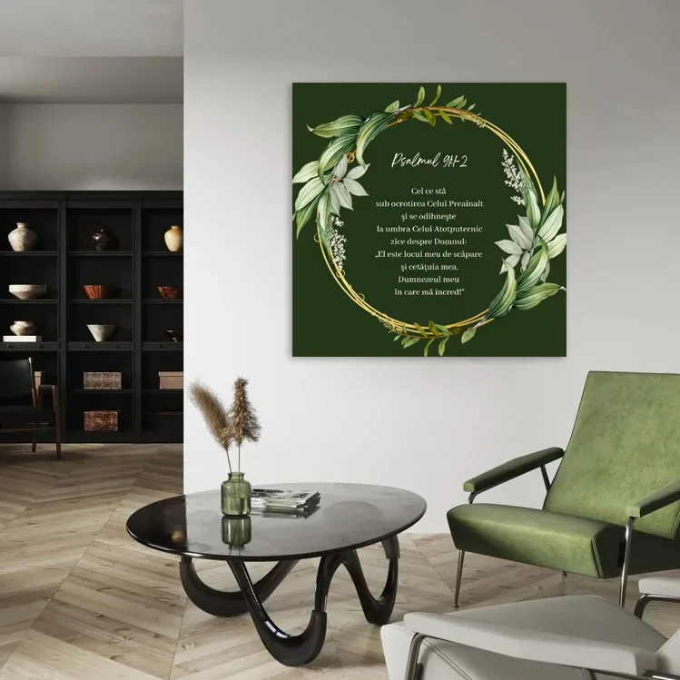 Tablou Canvas Versete biblice - "El este locul meu" — imaginea 2