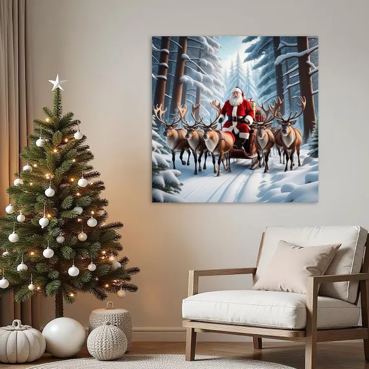 Tablou Canvas de Crăciun - Magia renilor — imaginea 2