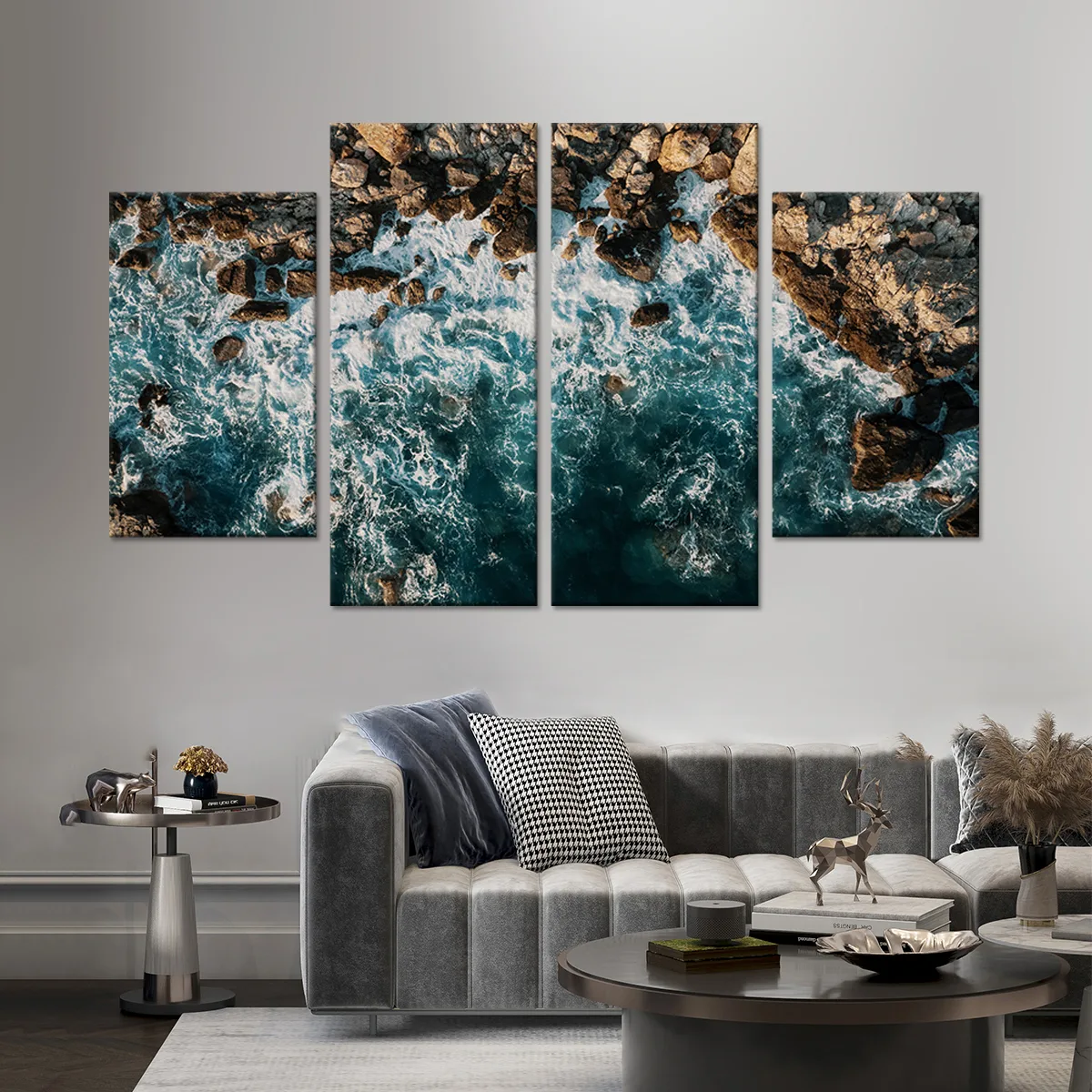 Tablou cu 4 piese Shore Break - 2 buc 30x50cm, 2 buc 30x70cm — imaginea 3
