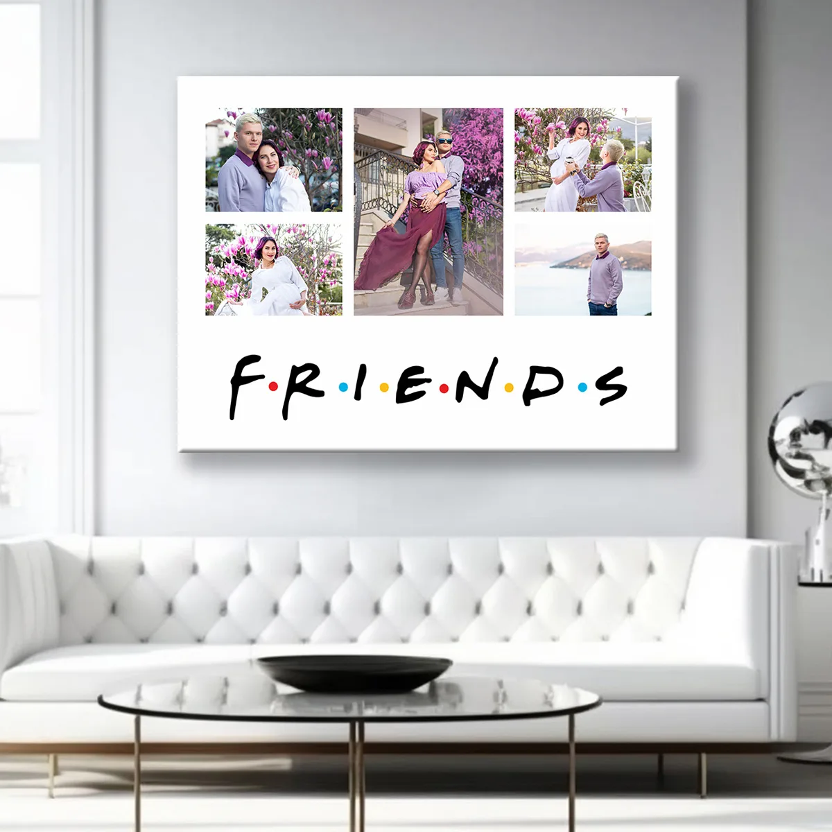 Tablou canvas Friends colaj cu 5 poze — imaginea 2