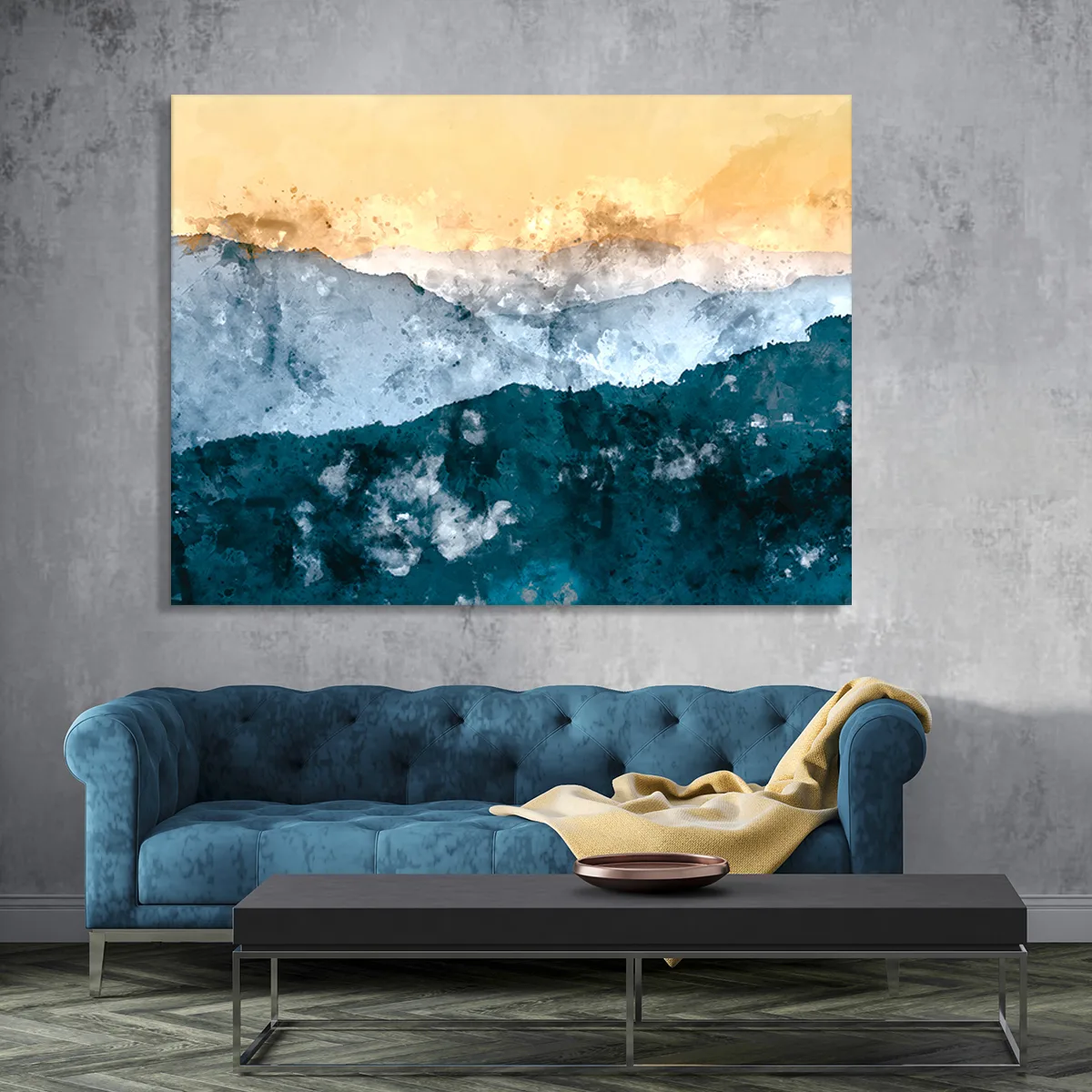 Tablou canvas blue and gold — imaginea 2