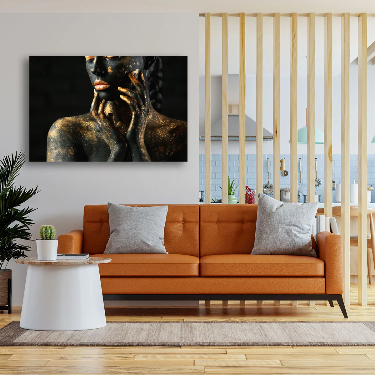 Tablou pe panza femeie africana Golden Confidence — imaginea 3