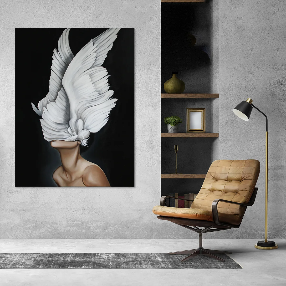 Tablou canvas portrait with wings — imaginea 2