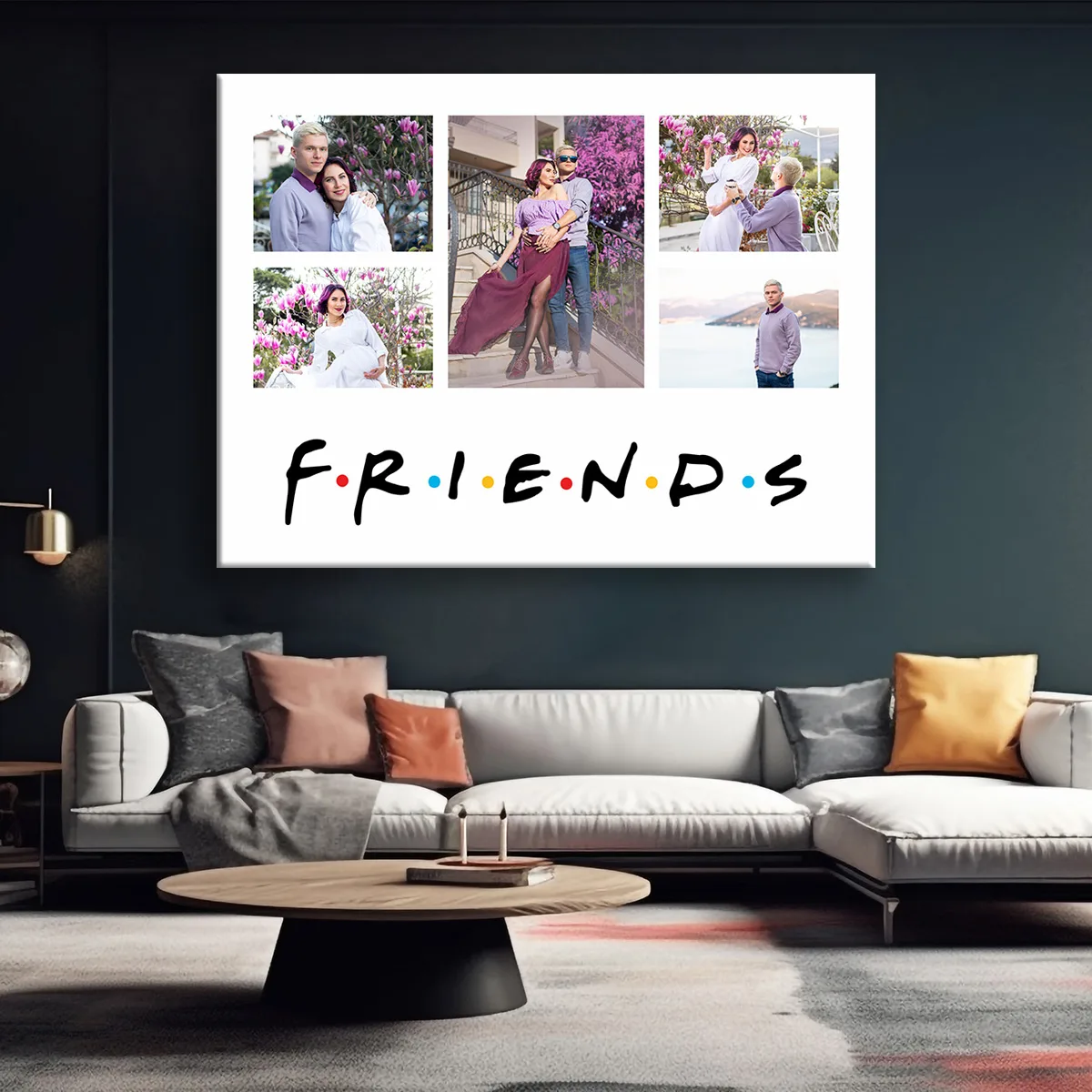 Tablou canvas Friends colaj cu 5 poze