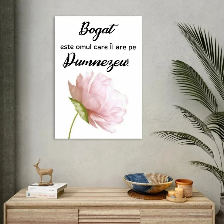 Tablou Canvas Versete biblice - Bogat este omul care il are pe Dumnezeu! — imaginea 4