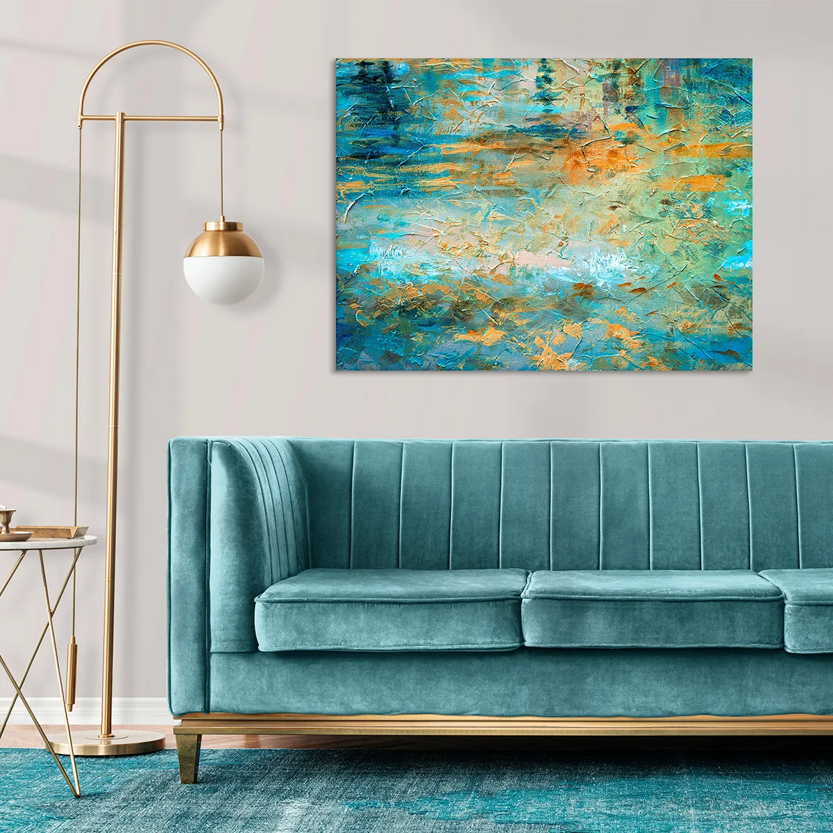 Tablou canvas blue green orange — imaginea 3
