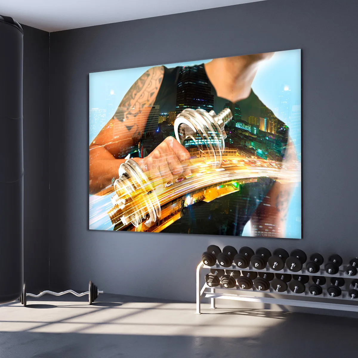 Tablou canvas efort la sala de fitness — imaginea 3