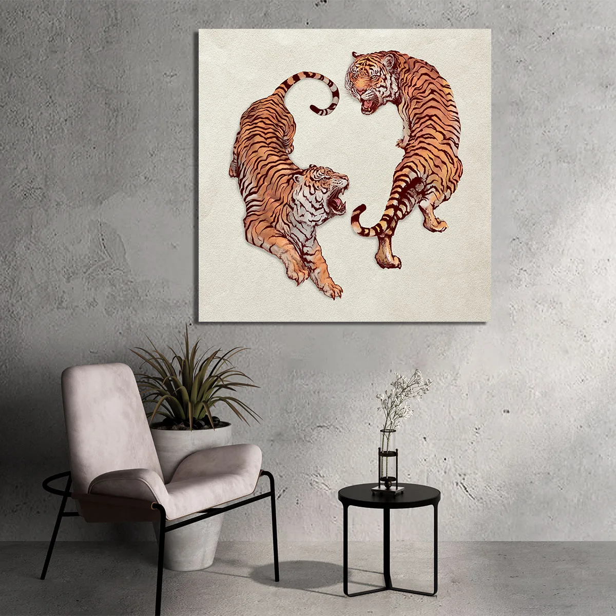 Tablou tigri Yin si Yang Feng Shui — imaginea 3