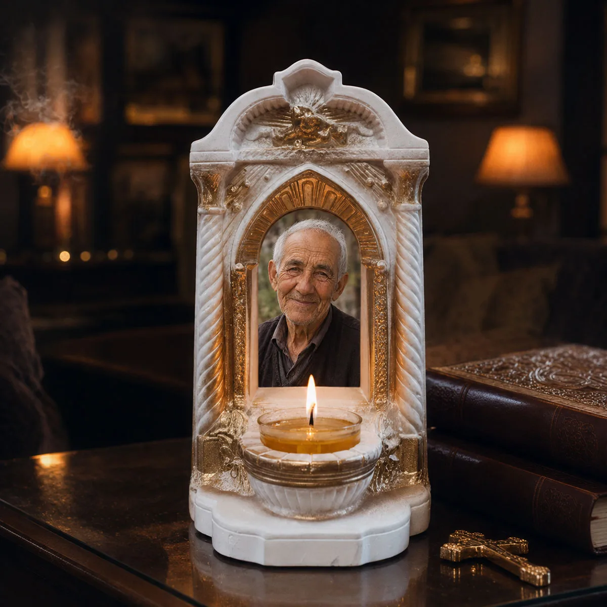 Candelă personalizată cu poza ta (în memoria celor dragi) model Altar — imaginea 3