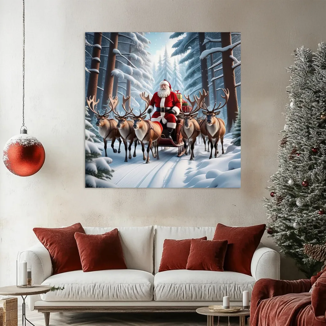 Tablou Canvas de Crăciun - Magia renilor — imaginea 3