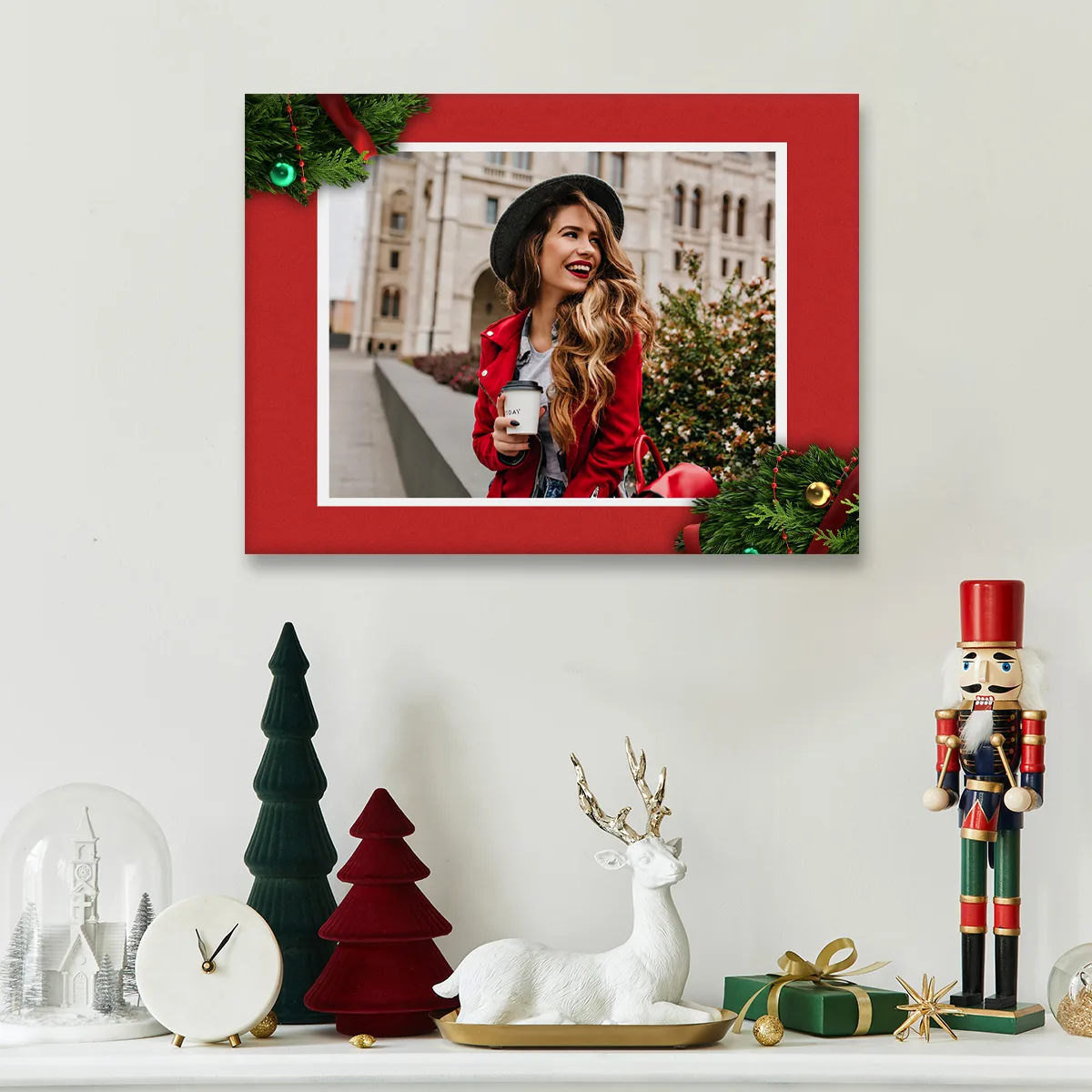 Tablou canvas personalizat cu rama de Craciun — imaginea 3