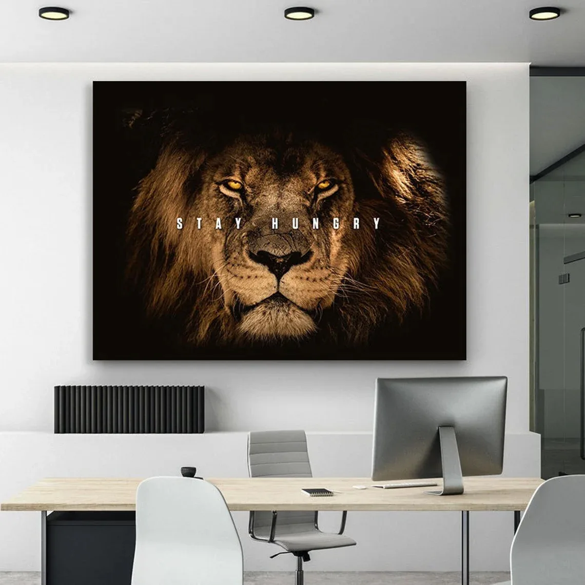 Tablou Canvas Motivational Leu Stay Hungry — imaginea 3