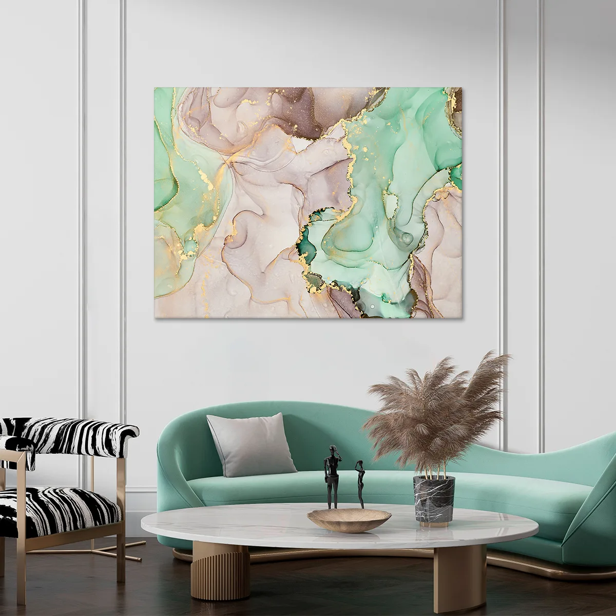 Tablou canvas pink green gold — imaginea 3