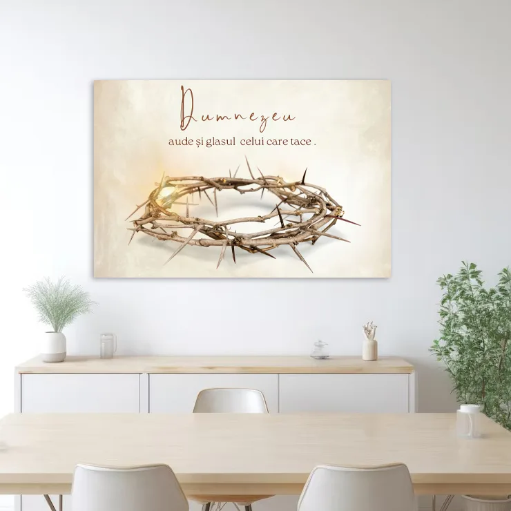 Tablou Canvas Versete biblice - Dumnezeu aude si glasul celu care tace — imaginea 4