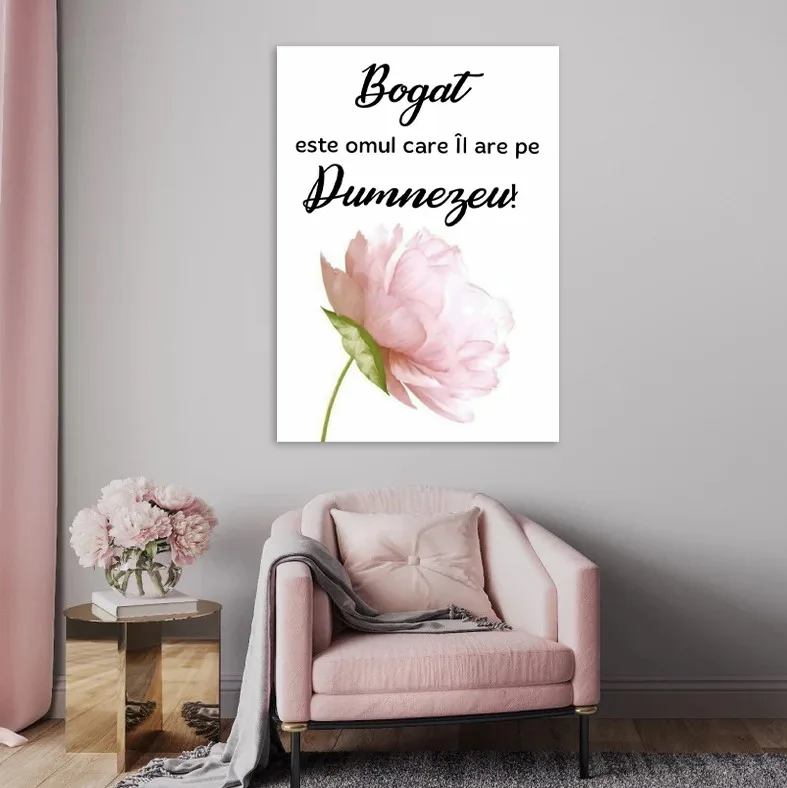 Tablou Canvas Versete biblice - Bogat este omul care il are pe Dumnezeu! — imaginea 2