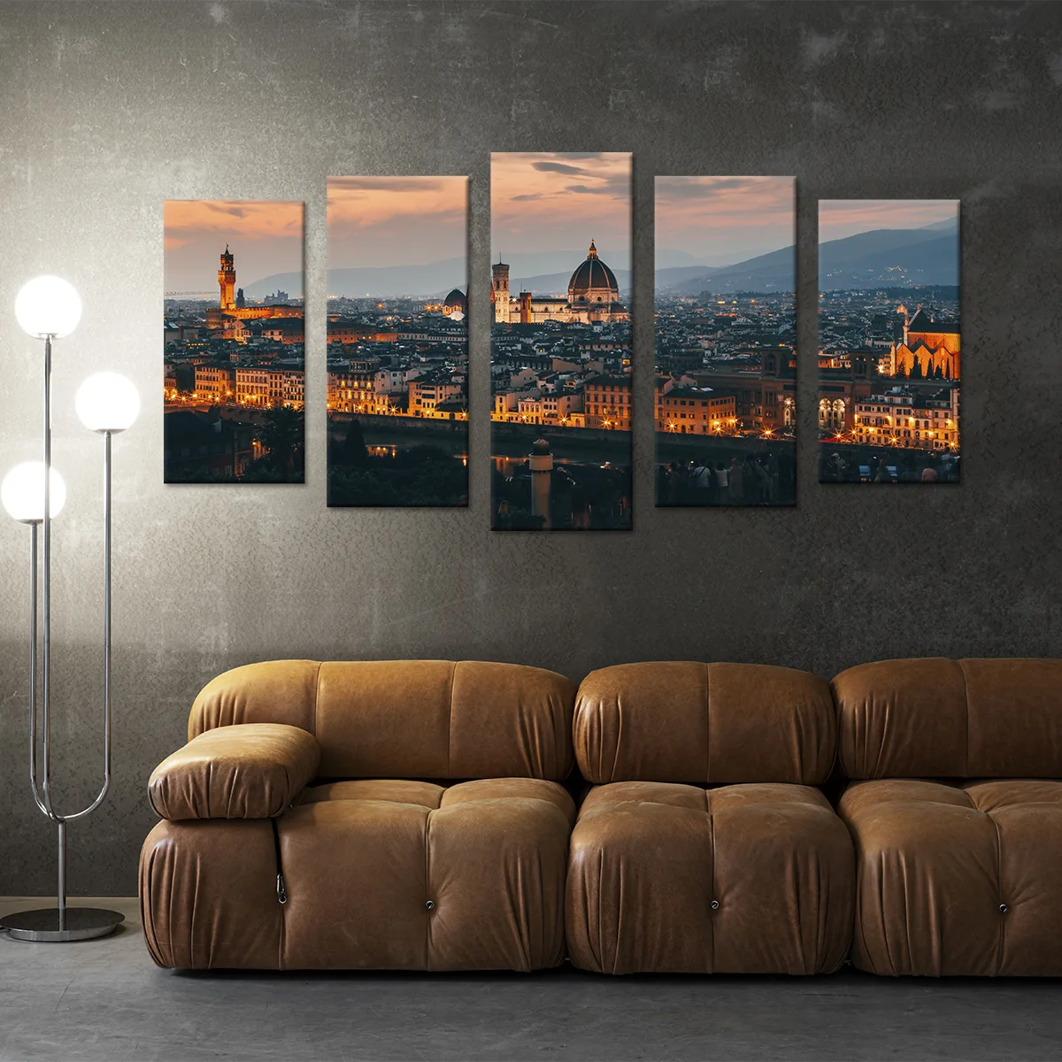 Tablou cu 5 piese Florence, Italy 2 buc 30x60cm, 2buc 30x70cm, 1 buc 30x80cm — imaginea 2