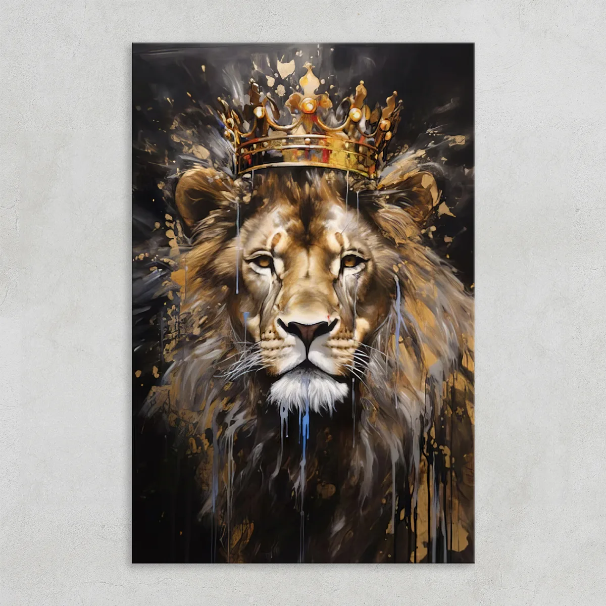 Tablou canvas Motivational cu Regele Leu coroana pe cap