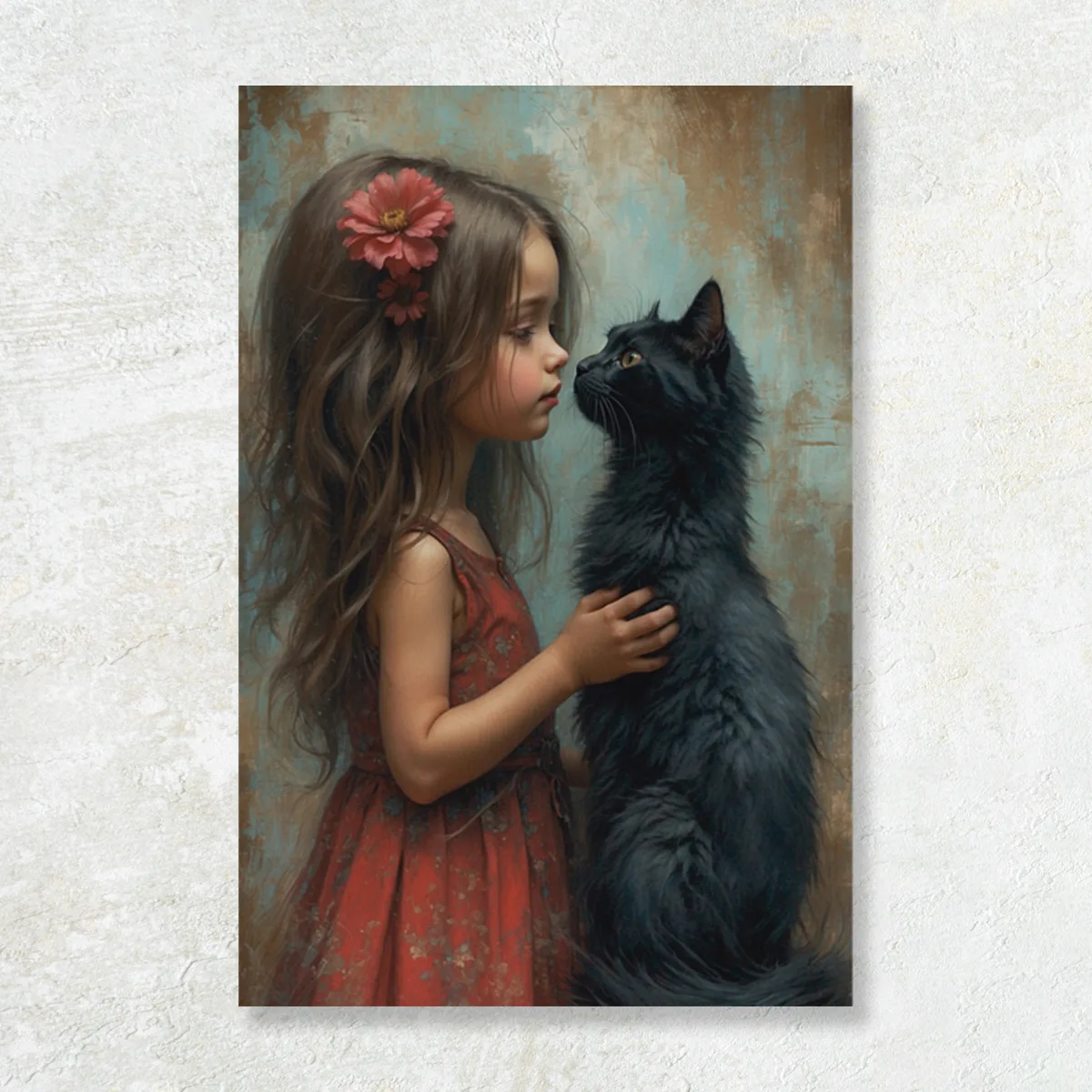Tablou canvas Fetita cu pisica