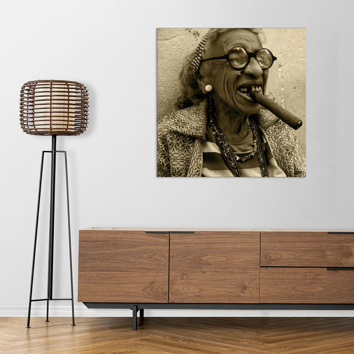 Tablou canvas Femeie cubaneza cu trabuc I — imaginea 3