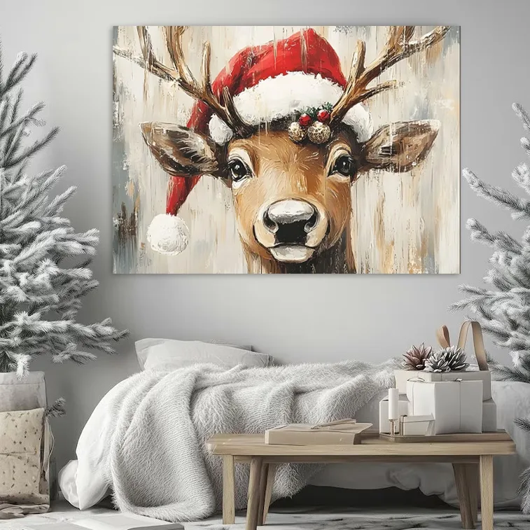 Tablou Canvas de Crăciun - Renul magic — imaginea 3