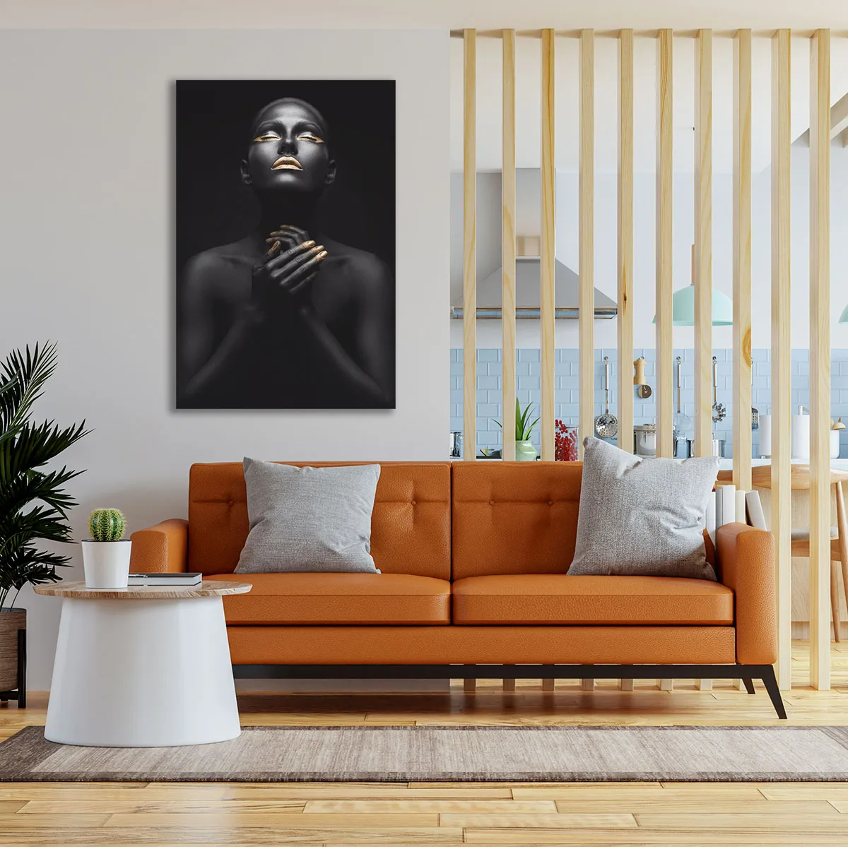 Tablou canvas femeie africana Gold Passion — imaginea 2