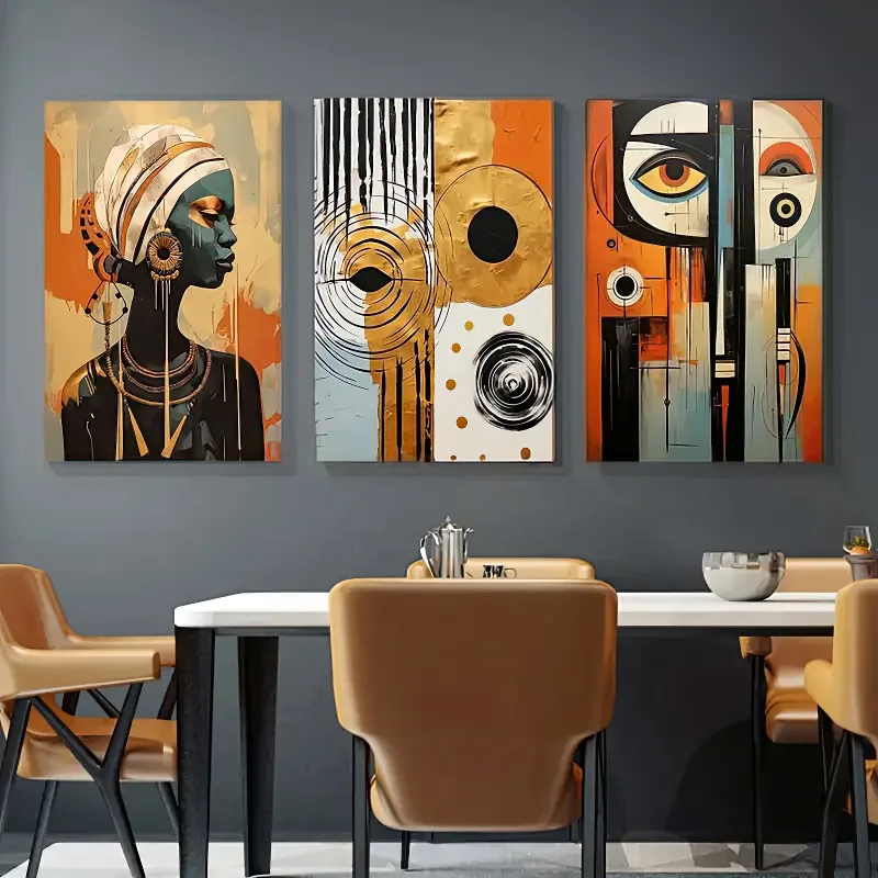 Set 3 tablouri 40x60cm inspiratie africana boho, cadou, dormitor, birou, camera de zi — imaginea 2