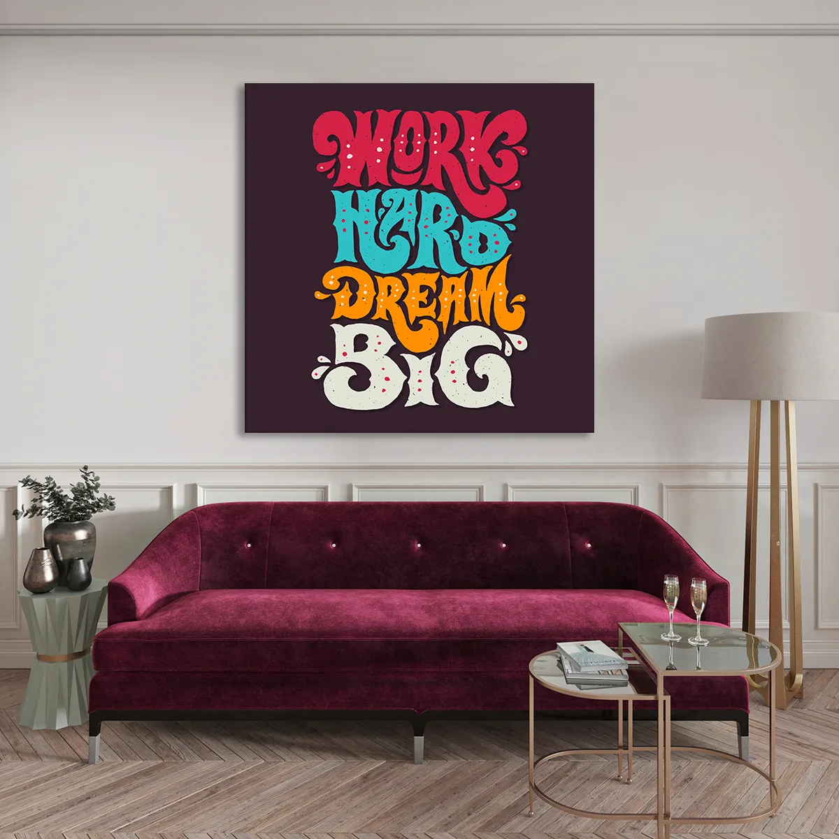 Tablou canvas Work Hard Dream Big — imaginea 2