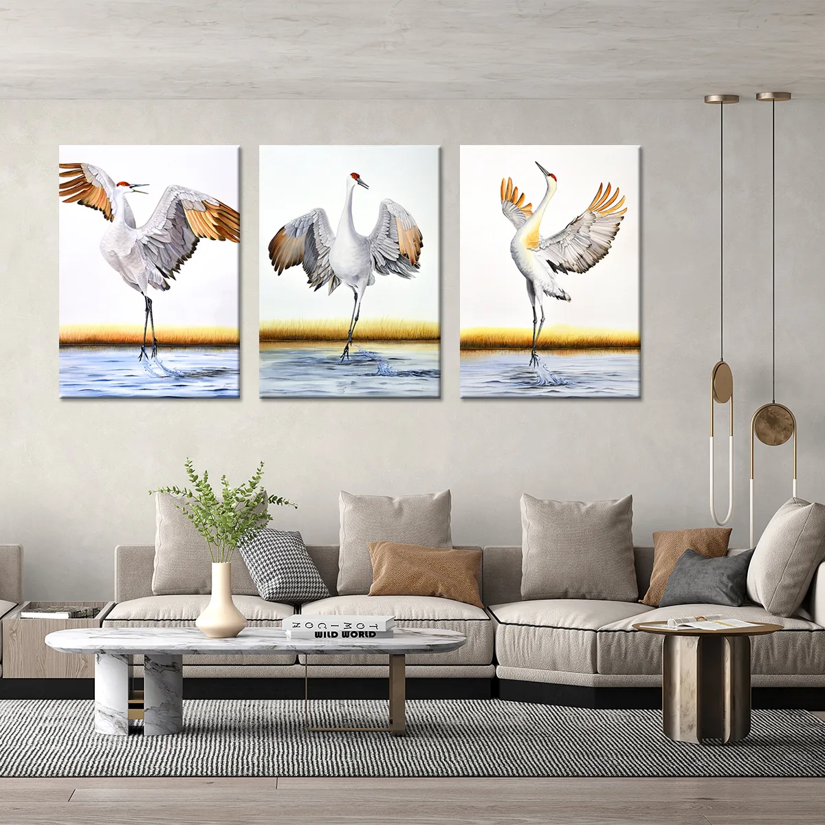 Tablou cu 3 piese Stork 3 buc 50x70 cm — imaginea 2