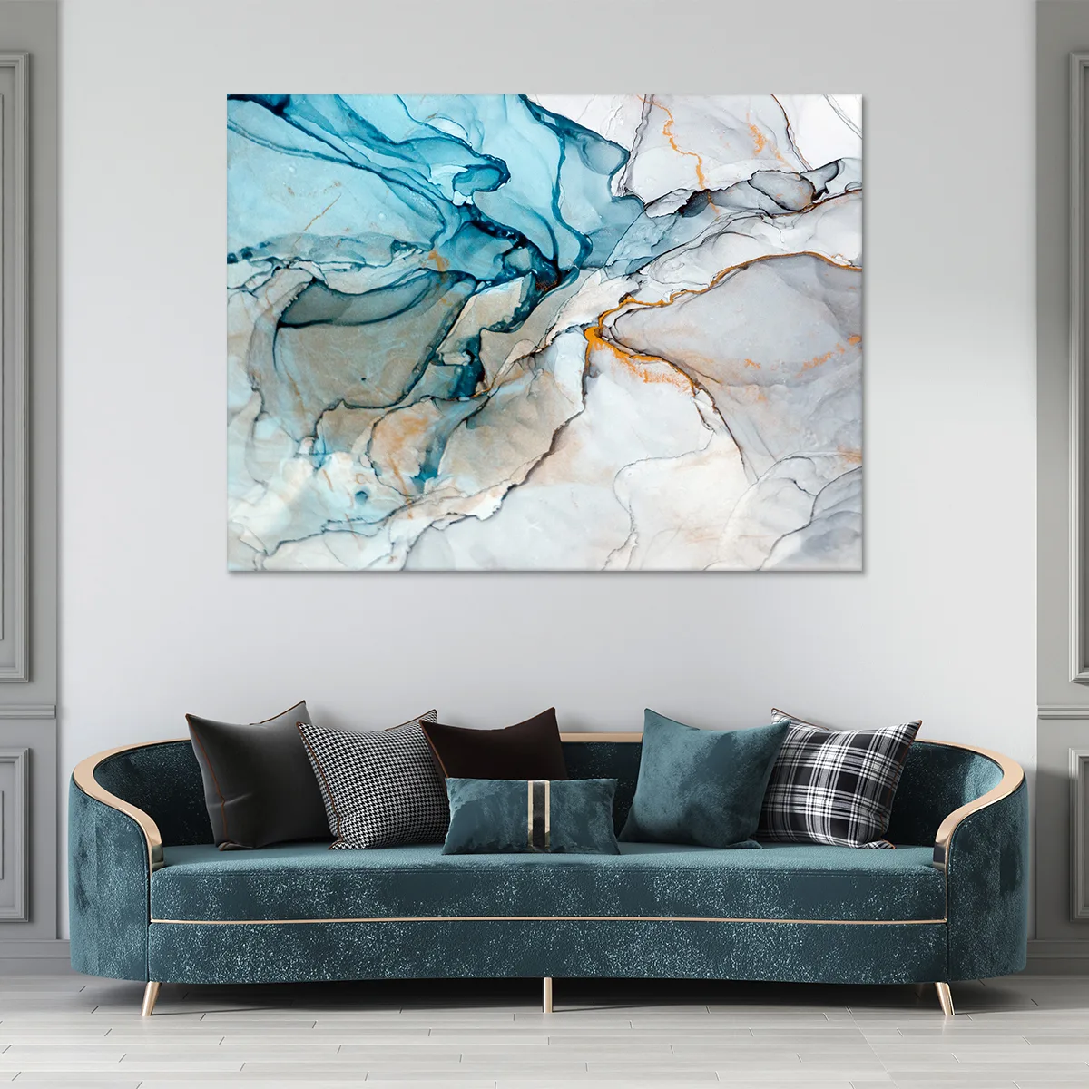 Tablou canvas gray and blue — imaginea 2