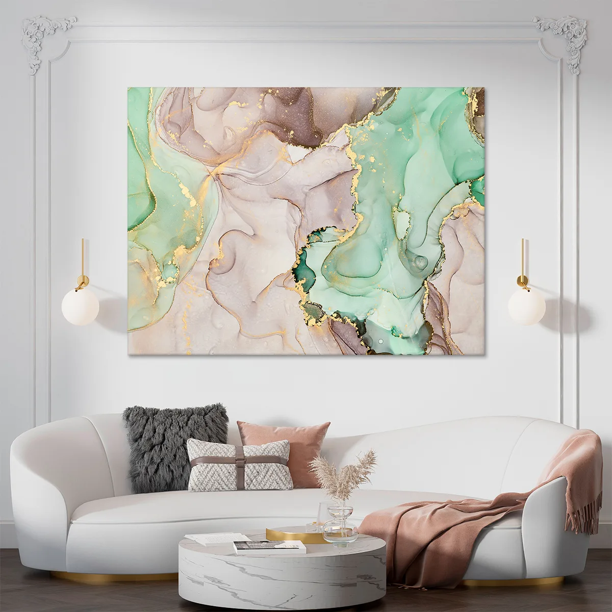 Tablou canvas pink green gold — imaginea 4