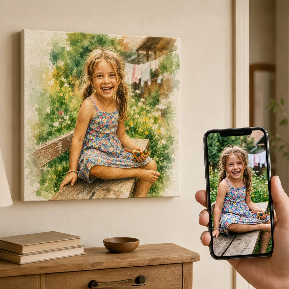 Tablou personalizat watercolor vertical — imaginea 5