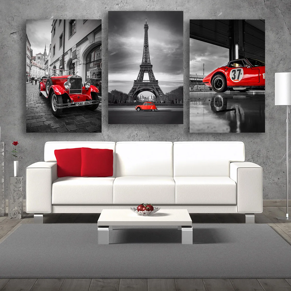 Set 3 piese tablouri canvas retro car — imaginea 2