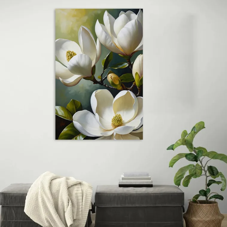 Tablou canvas Vis cu flori albe — imaginea 4