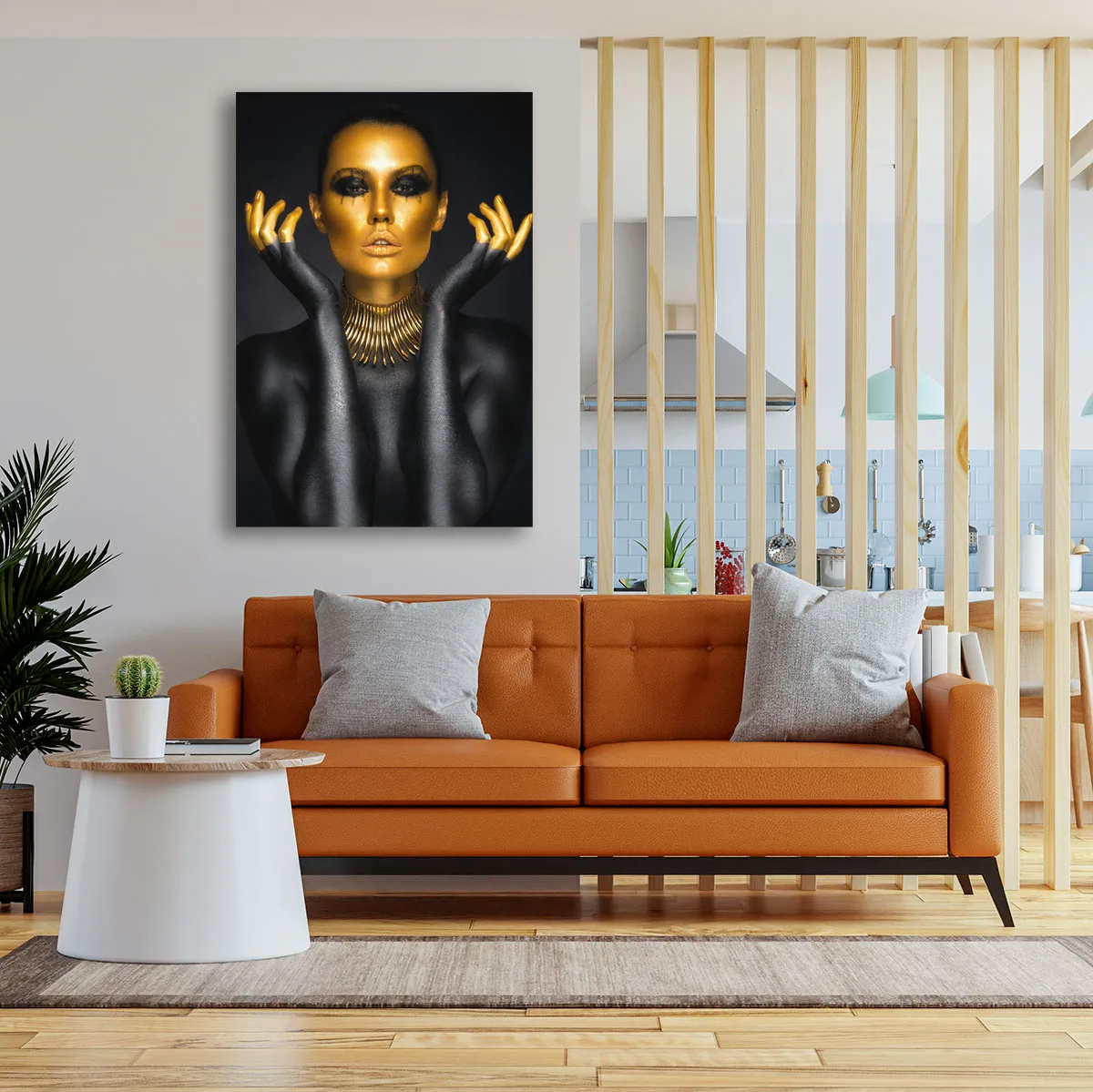 Tablou canvas pe panza femeie africana Golden Pride — imaginea 2