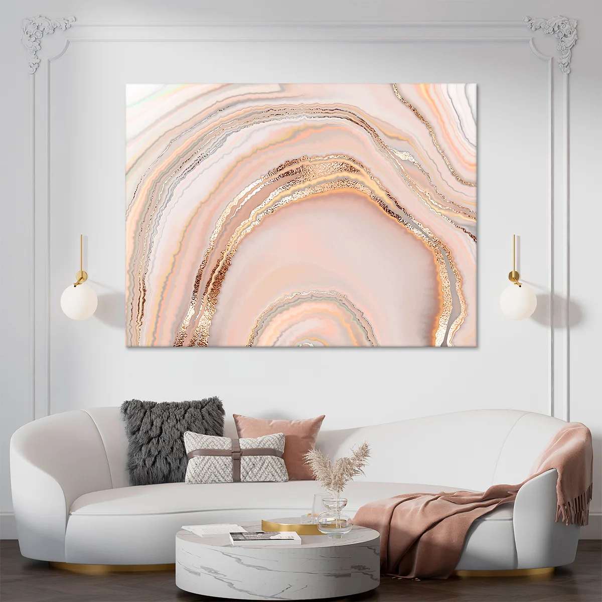 Tablou canvas pink and gold — imaginea 2
